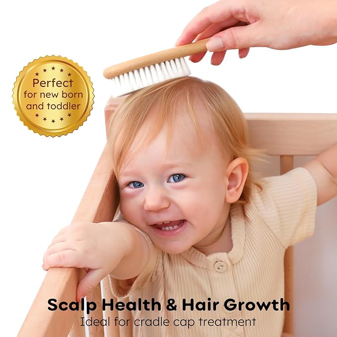 3 baby combs included in the set for detangling and smoothing hair