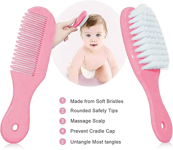 Ultra-soft baby hairbrush and comb for gentle grooming of your baby’s hair