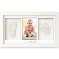 Baby Hand and Footprint Kit with Clay Keepsake Frame for Newborn Memory