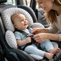 Car Seat Head Neck Body Support Insert for Babies, Minky and Microfiber, Safe and Comfortable
