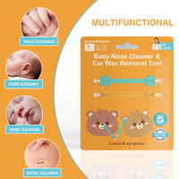 Safe and gentle baby nose and ear cleaner tool with dual ends