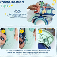 Baby activity gym with kick-activated piano