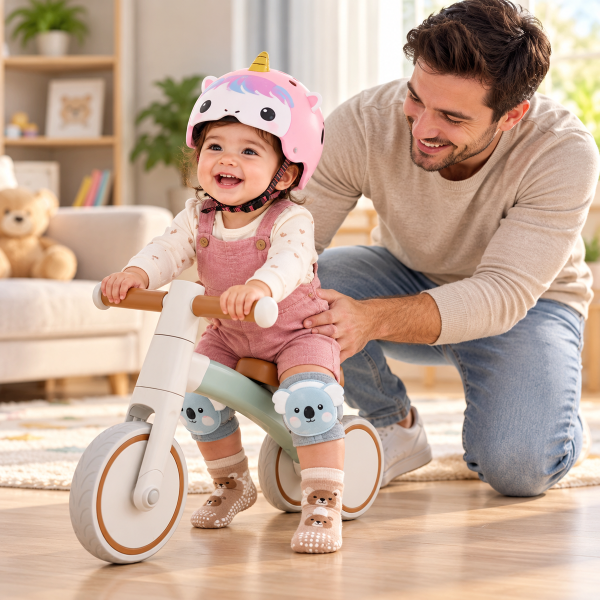 Soft animal design baby knee guards for crawling and early movement