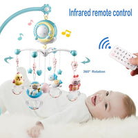 Remote control functions for musical baby crib mobile