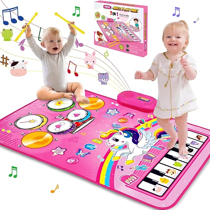 Baby music mat for toddlers 1-3 years piano musical toy for early learning