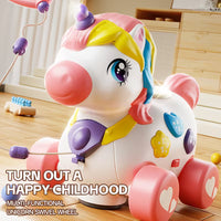 Baby musical activity learning toy for 6 to 18 months with interactive buttons and pull-along play