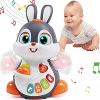 Baby musical bunny toy light up crawling toy for infants tummy time learning