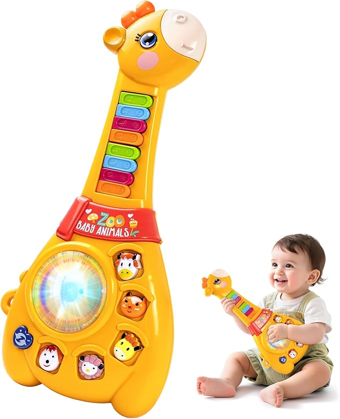 Baby musical guitar piano toy with animal sounds and lights