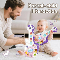 Baby musical unicorn guitar toy light up learning toy for toddlers 1-3 years
