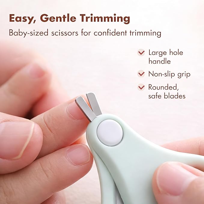 Baby Nail Clippers, Scissors, Tweezers, and Nail File for Infant Manicure and Pedicure
