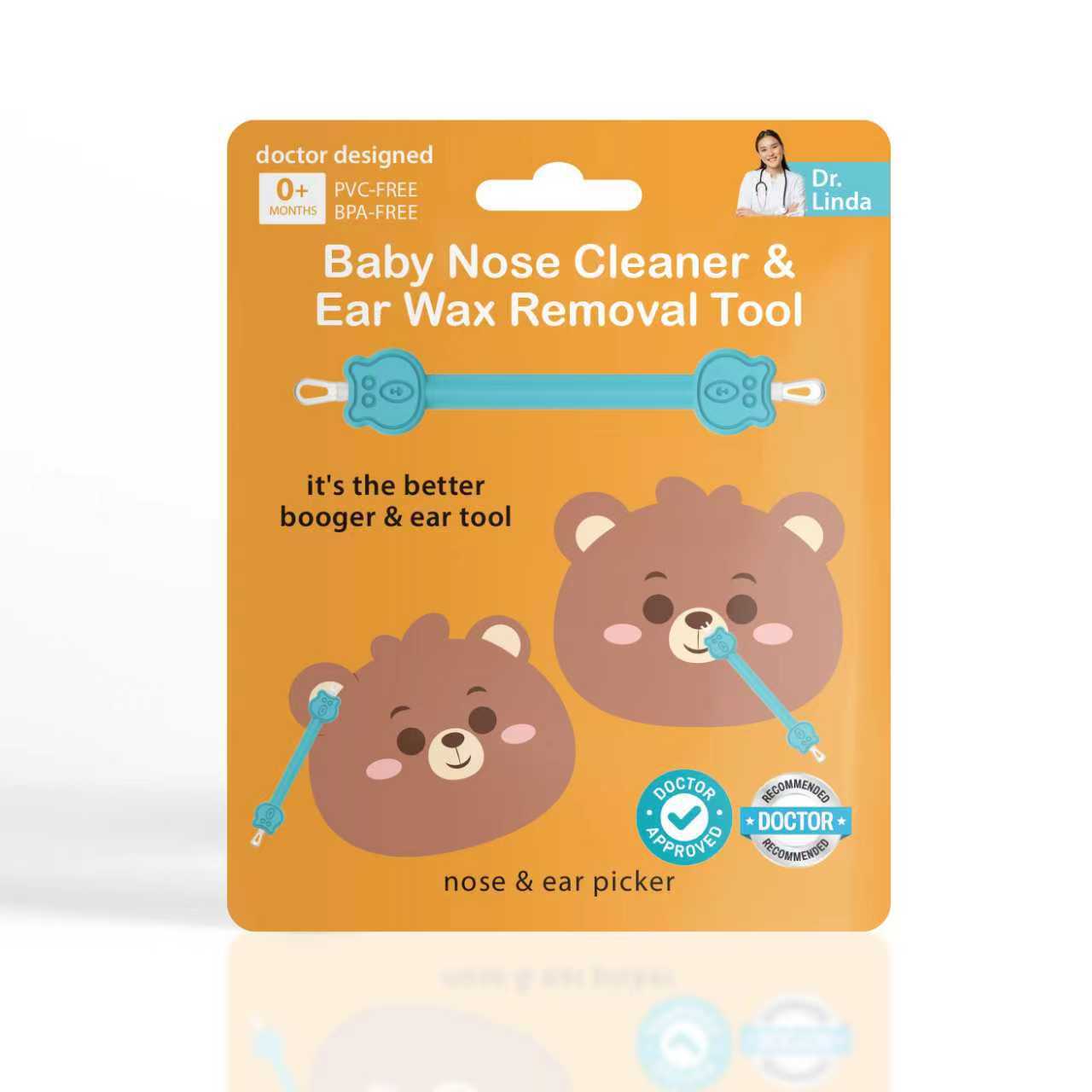 Dual-ended baby nose cleaner and ear wax removal tool for newborns