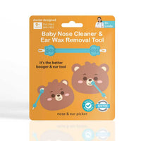 Dual-ended baby nose cleaner and ear wax removal tool for newborns