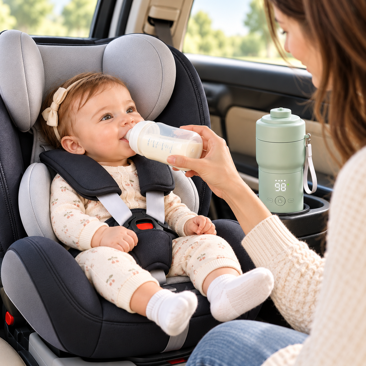 Baby on the go essentials arranged for everyday outings