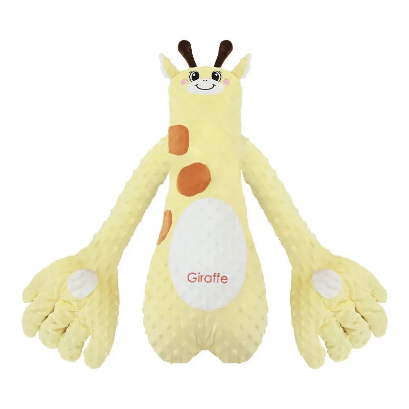 Baby patting pillow with soft moving palm