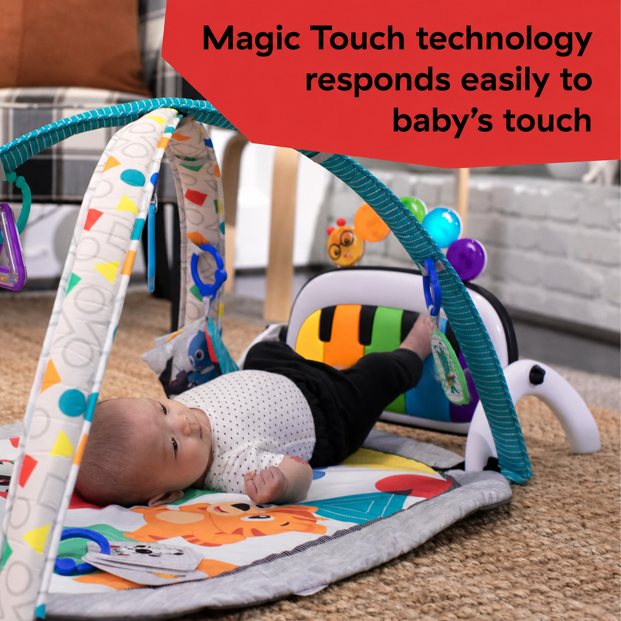 Baby piano mat kick play gym musical activity mat for infants tummy time learning