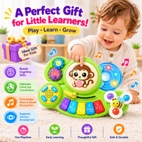 Baby piano toy with a rattle feature and electronic musical keys.