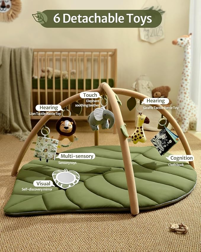 Baby play gym with lion elephant and giraffe activity toys