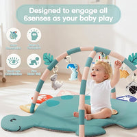 Baby play gym with detachable hanging toys and activity arches