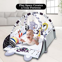 Baby activity gym with elephant and giraffe hanging toys