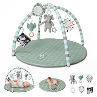 baby play gym mat with 6 detachable toys for newborn tummy time