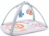 Baby play gym mat with arches and included hanging toys