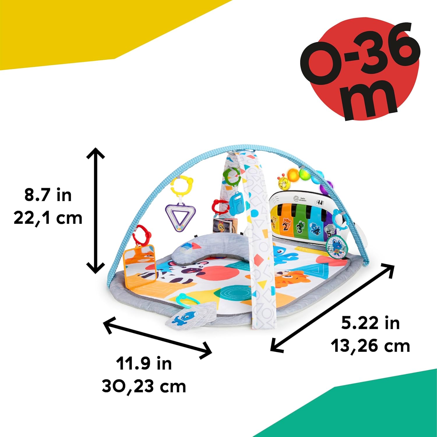 Baby play gym with hanging toys sensory activity mat for newborn infants