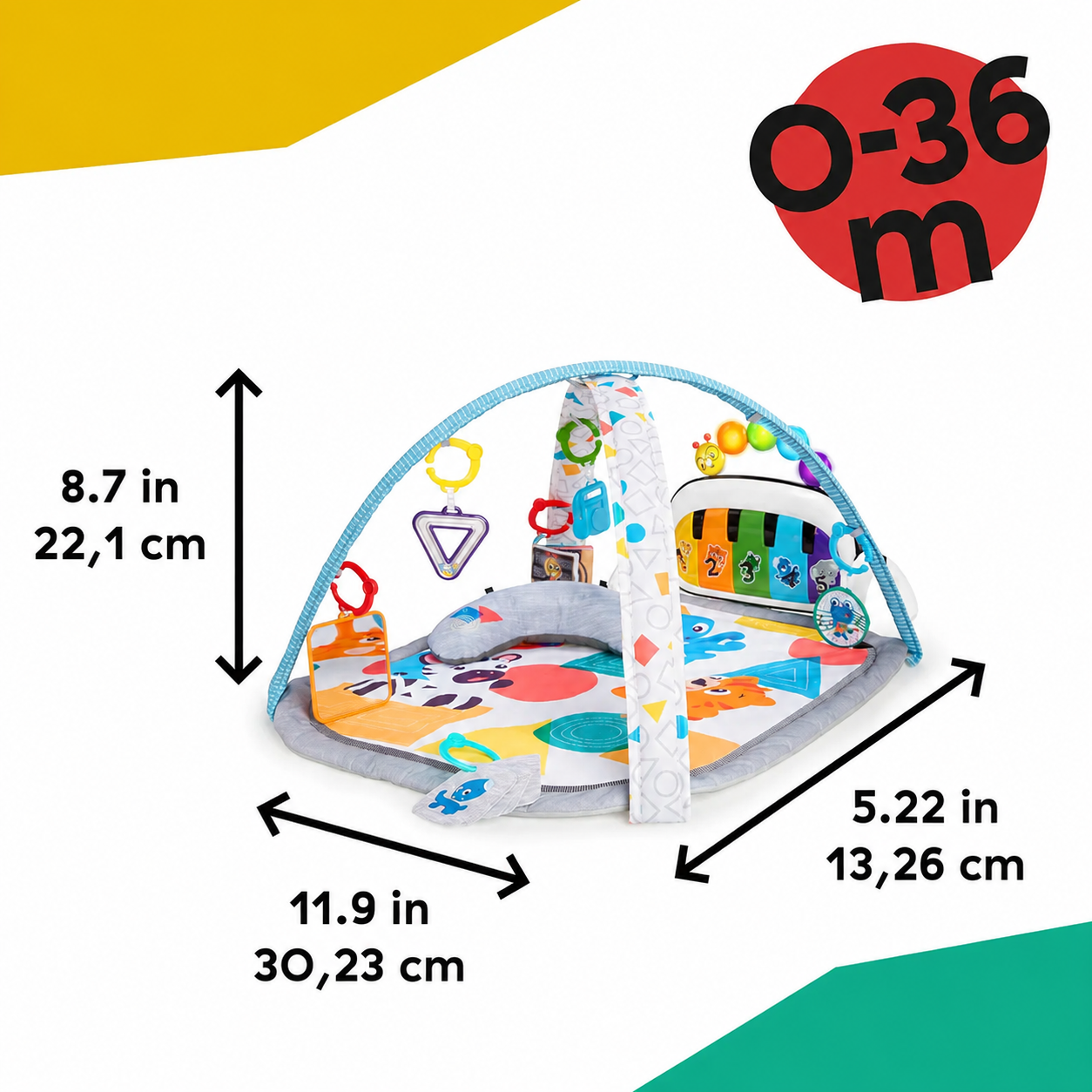 Baby play gym with hanging toys sensory activity mat for newborn infants