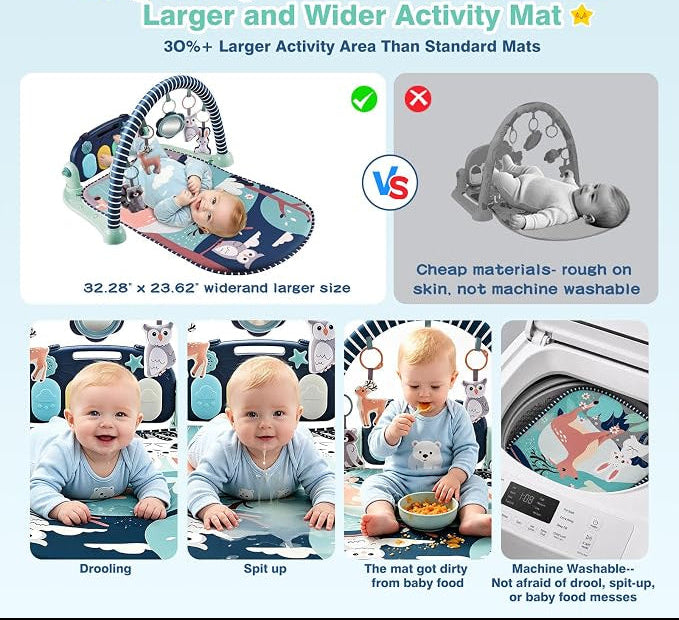 Baby play mat with activity arch and hanging toys