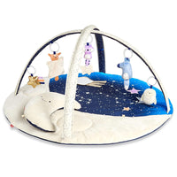 Baby play mat with play gym arches and hanging toys