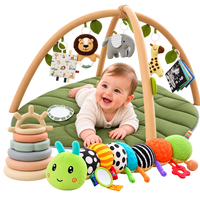 Baby Playtime Bundle with activity gym, sensory caterpillar and soft stacking rings