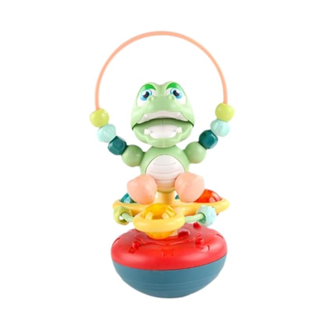 Baby rattle toy with musical tumbler design for sensory play