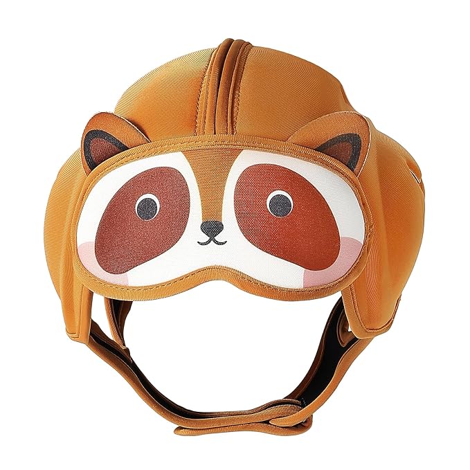 Baby safety helmet with soft padded animal design for crawling and early walking