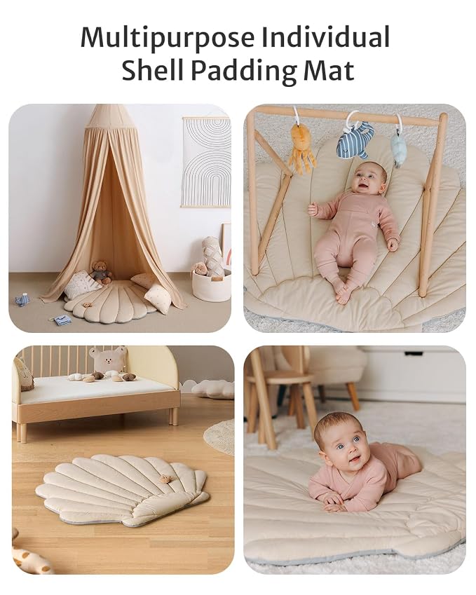 Baby activity mat with colorful toys for sensory exploration