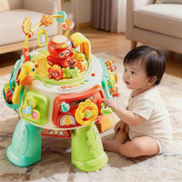 Baby sensory play table with gears buttons sliders and dials
