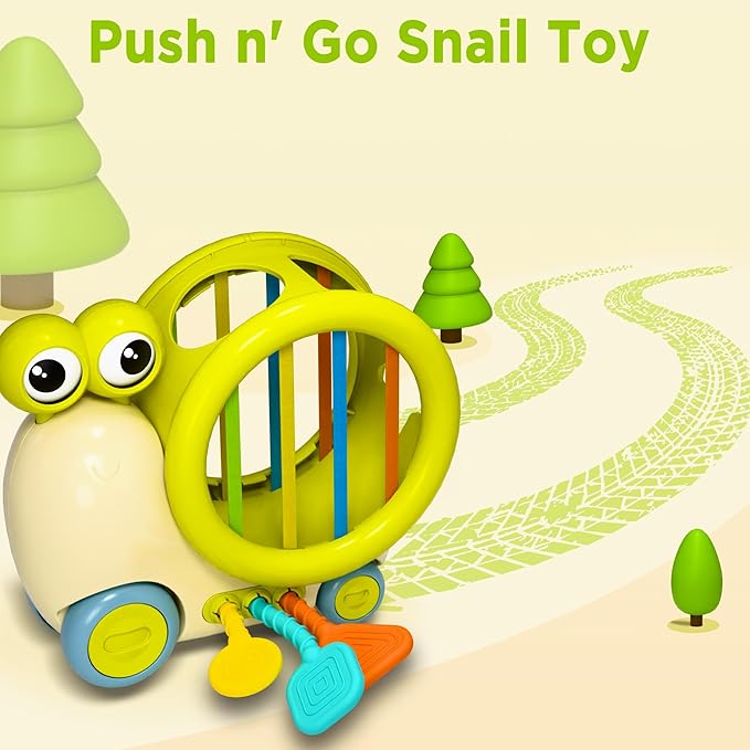 Baby snail activity cube toy for sensory learning and play