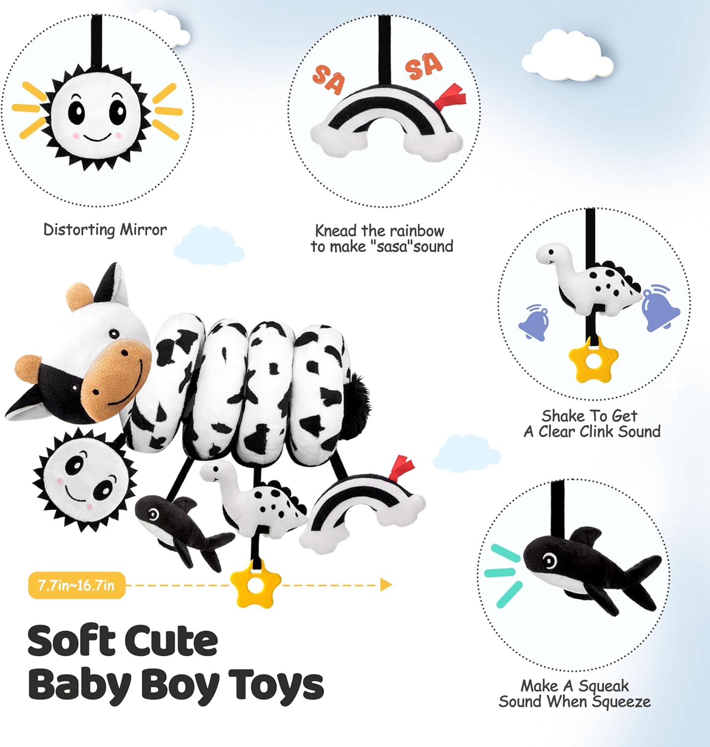 baby spiral toy plush hanging accessories for interactive play