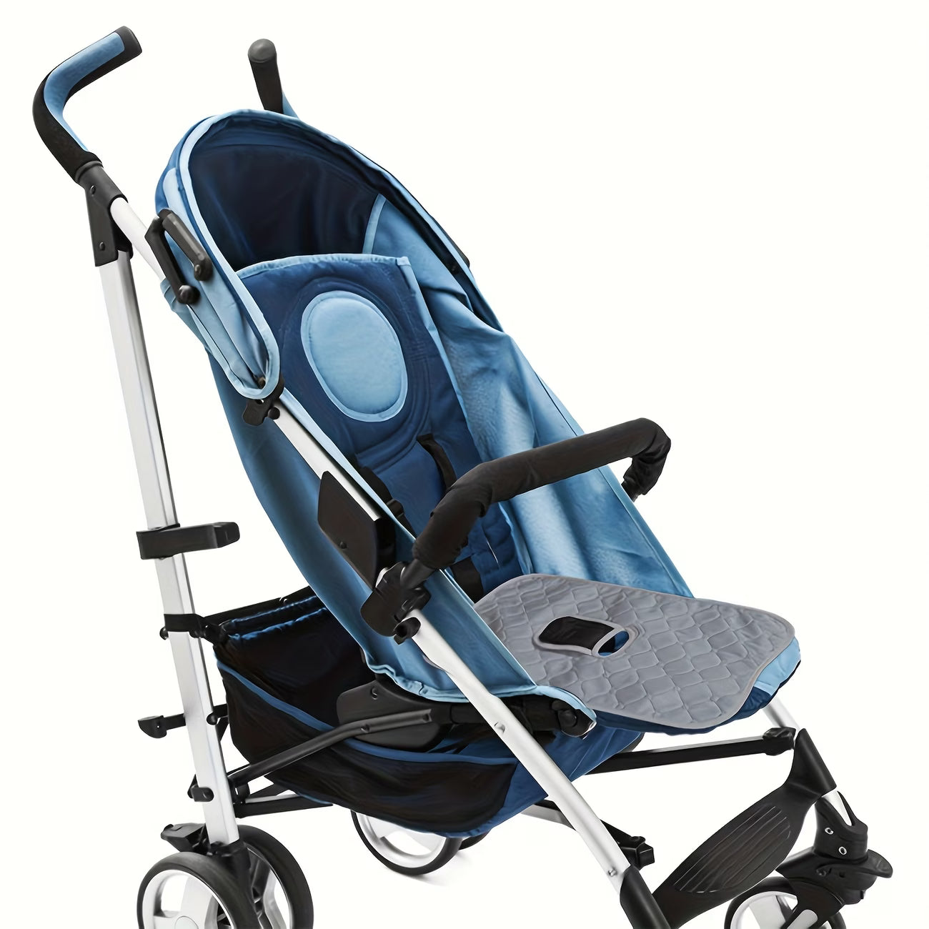 Portable stroller cushion with soft filling and breathable mesh