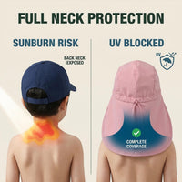Side View of Baby Sun Hat with Neck Flap for Extra Neck Coverage