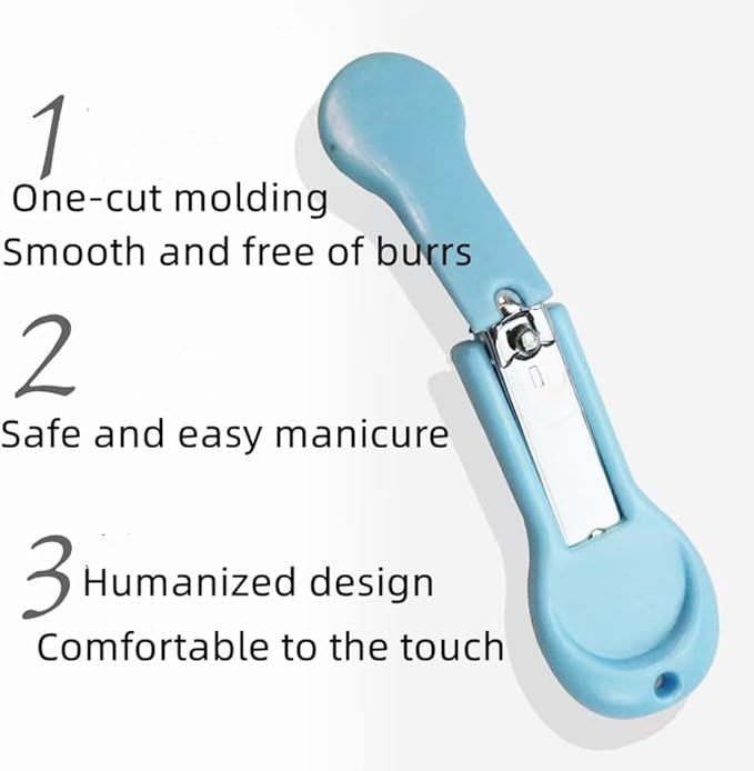 Baby toenail clippers with soft grip handle for secure control