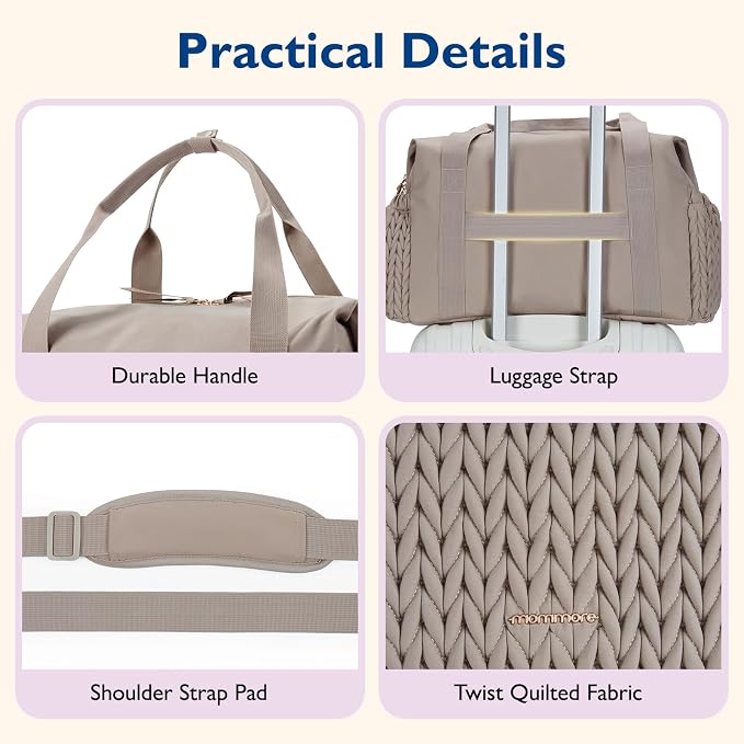 Baby travel organizer bag featuring convenient exterior storage pockets