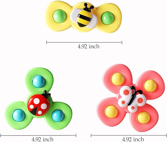 baby travel spinner toys easy to stick on surfaces for entertainment