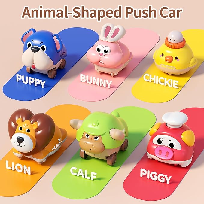 Baby travel toy animal car set for toddlers