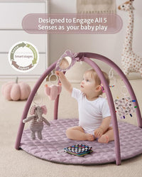 Baby tummy time activity mat with soft padded surface
