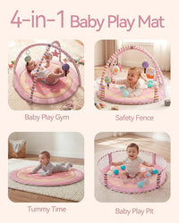 Soft baby tummy time activity mat for supervised floor play