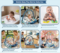 Baby tummy time activity mat with colorful play accessories