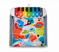 Colorful baby tummy time mat with animal graphics