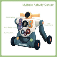 Baby walker with interactive activity play panel