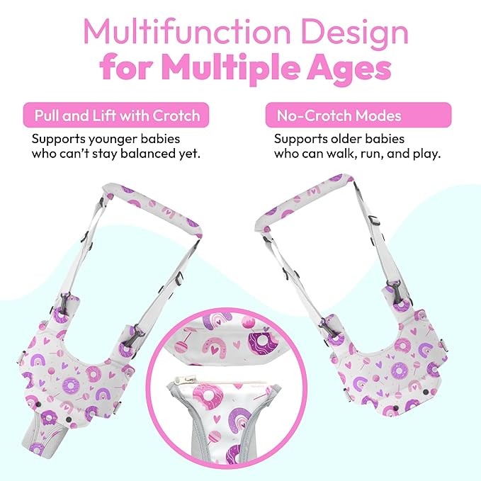 Baby walker helper belt with adjustable support straps