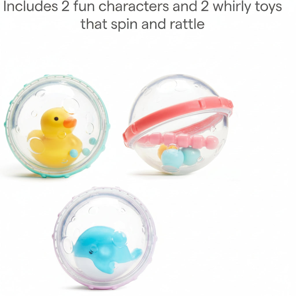 Baby water play toy set with lightweight floating designs