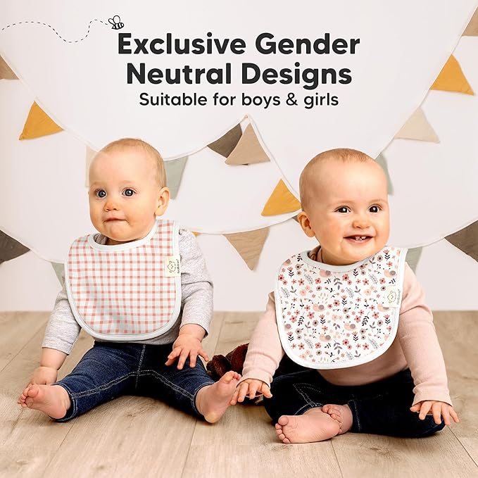 Baby Wearing Soft Cotton Bib, Ideal for Drooling and Teething, 0-24 Months